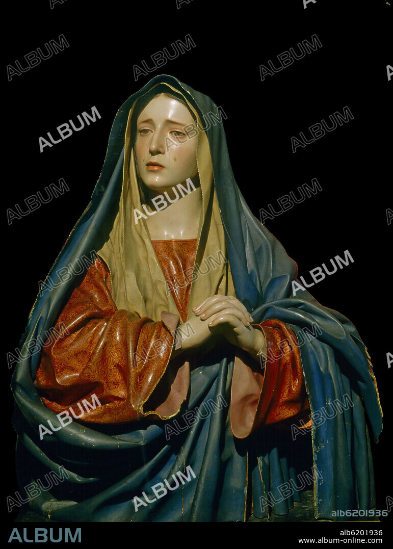 PEDRO DE MENA Y MEDRANO. VIRGEN DOLOROSA - TALLA EN MADERA POLICROMADA - SIGLO XVII - BARROCO ESPAÑOL.