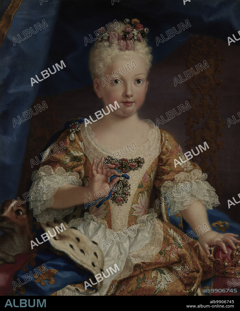 Portrait of the Infanta Maria Ana Victoria de Borbón, c1723. Maria Ana (or Mariana, Marianne) Victoria de Borbón (1718-1781) was the eldest daughter of Philip the V of Spain and Elizabeth Farnese. She was engaged to Louis XV of France at the age of five, but the engagement was terminated in 1725, and in 1729 she married Joseph I of Portugal (1714-1777). From 1774 until the death of her husband in 1777, Maria Ana reigned on behalf of Joseph, who had been declared incapable of ruling.