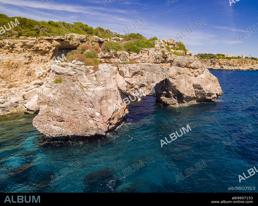 Es Pontas, arco natural de roca, Santanyí, Mallorca, balearic islands, spain, europe.
