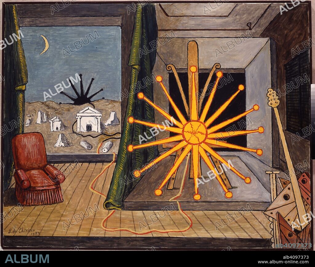 GIORGIO DE CHIRICO. Sun on the Easel (Sole sul cavaletto).