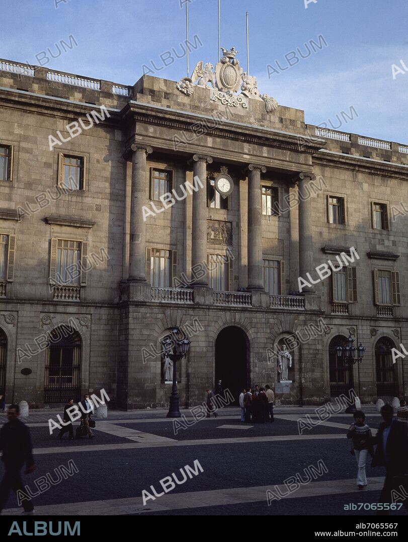 JOSEP MAS I VILA (1779-1855). FACHADA PRINCIPAL DEL AYUNTAMIENTO DE BARCELONA EN LA PLAZA DE SAN JAIME - 1831-1847 - FOTO AÑOS 80 - FOTO AÑOS 80.