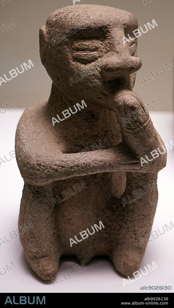 Awa, shaman inhaling psychotropic substances from Costa Rica. Dated 11th Century.