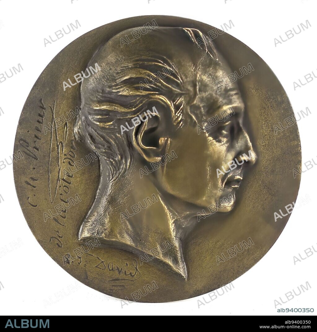 Portrait of Claude-Antoine Prieur-Duvernois, known as 'Prieur de la Côte-d'Or' (1763-1832), scholar and politician, David d'Angers, Pierre-Jean, Sculptor, Thiébaut Frères, Founder, 1st half of the 19th century, Sculpture, Medallion (sculpture), Dimensions - Work: Diameter: 16.8 cm.
