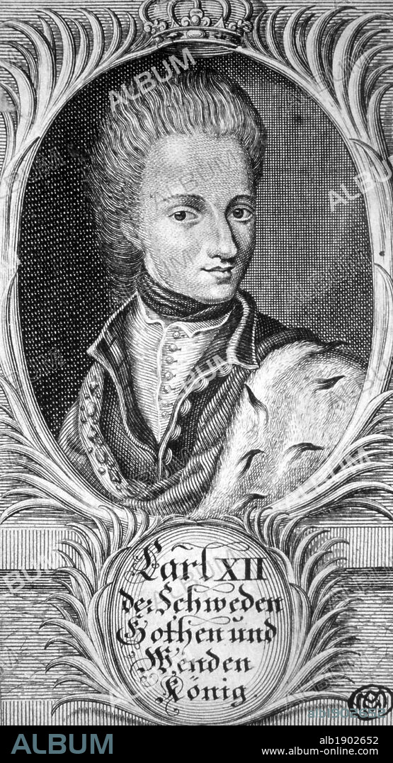 Carlos XII de Suecia (1682-1718), llamado Carolus Rex y el Alejandro del Norte. Rey de Suecia desde 1697 a 1718.