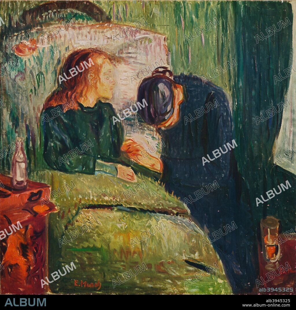 EDVARD MUNCH. 'The Sick Child', 1907. Painting held at The Tate, London. From Die Meister Des XX. Jahrhunderts I. [Verlag E. A. Seemann, Leipzig, 1935].