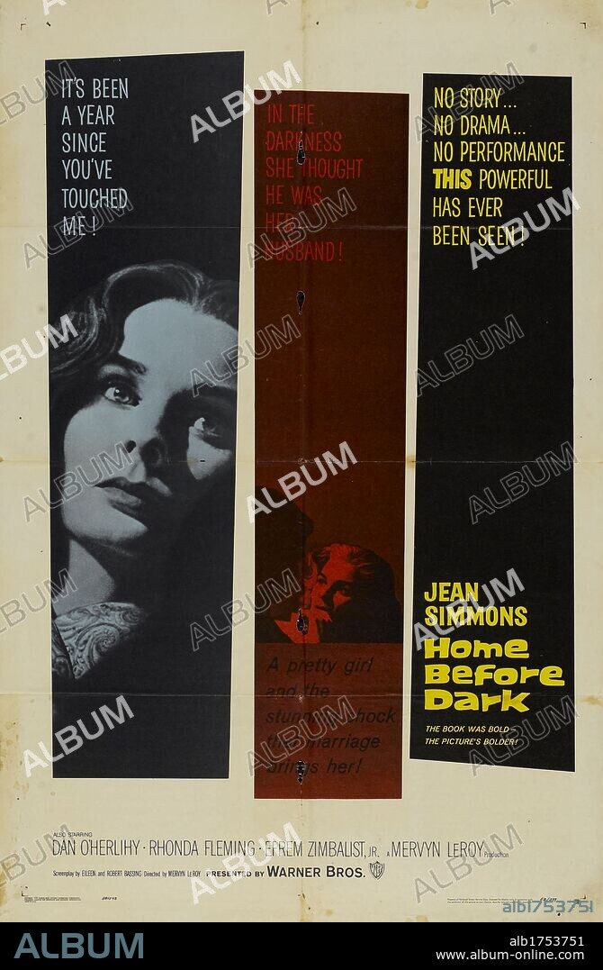 Poster of HOME BEFORE DARK, 1958, directed by MERVYN LEROY. Copyright WARNER BROTHERS.
