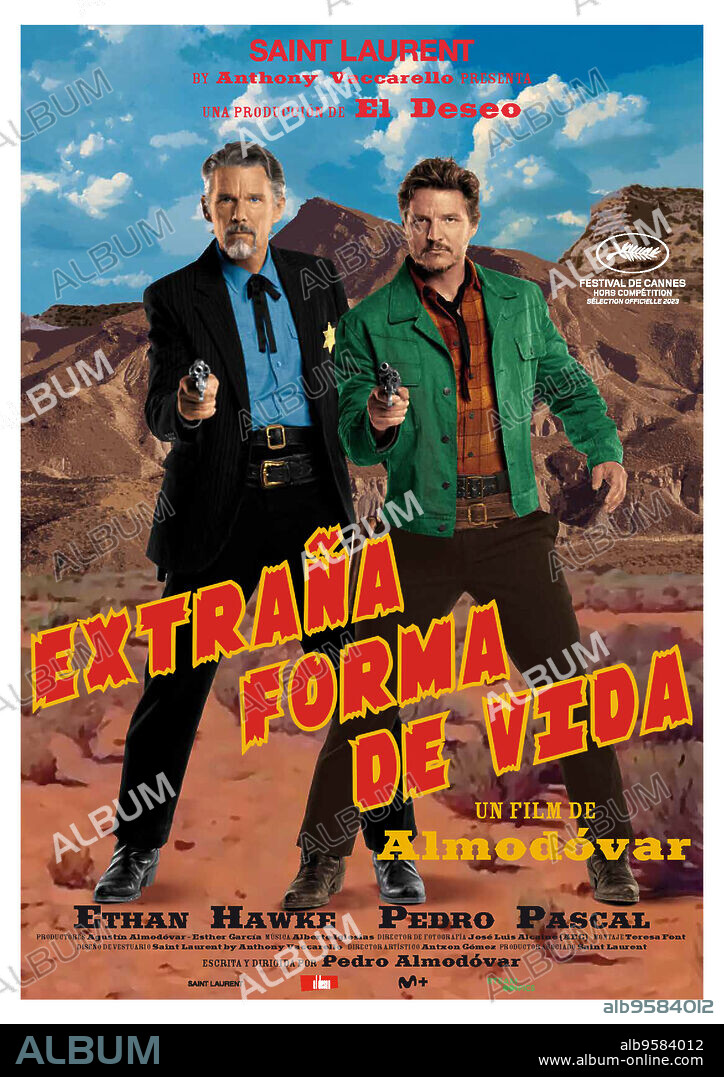 Poster of STRANGE WAY OF LIFE, 2023 (EXTRAÑA FORMA DE VIDA), directed by PEDRO ALMODOVAR. Copyright El Deseo / Saint Laurent.