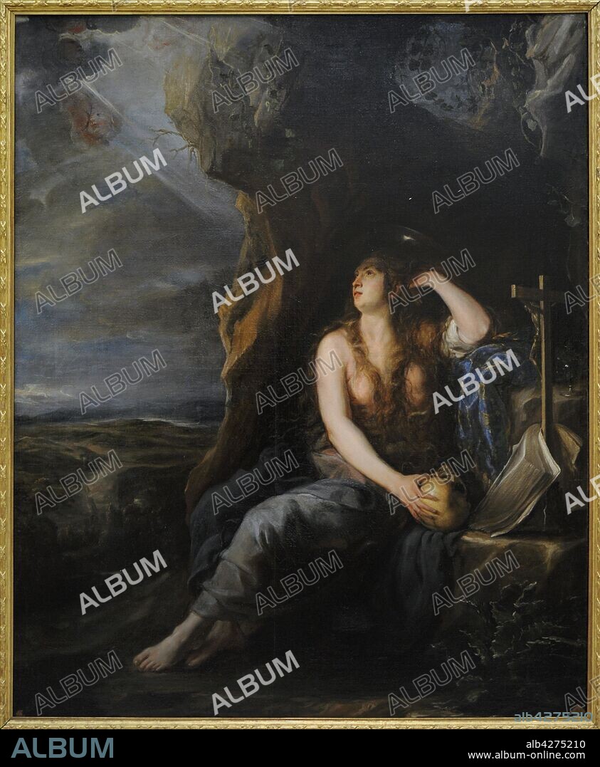 Juan Carreño de Miranda (1614-1685). Pintor español. Magdalena penitente, 1654. Óleo sobre lienzo, 220 x 180 cm. Real Academia de Bellas Artes de San Fernando. Madrid. España.