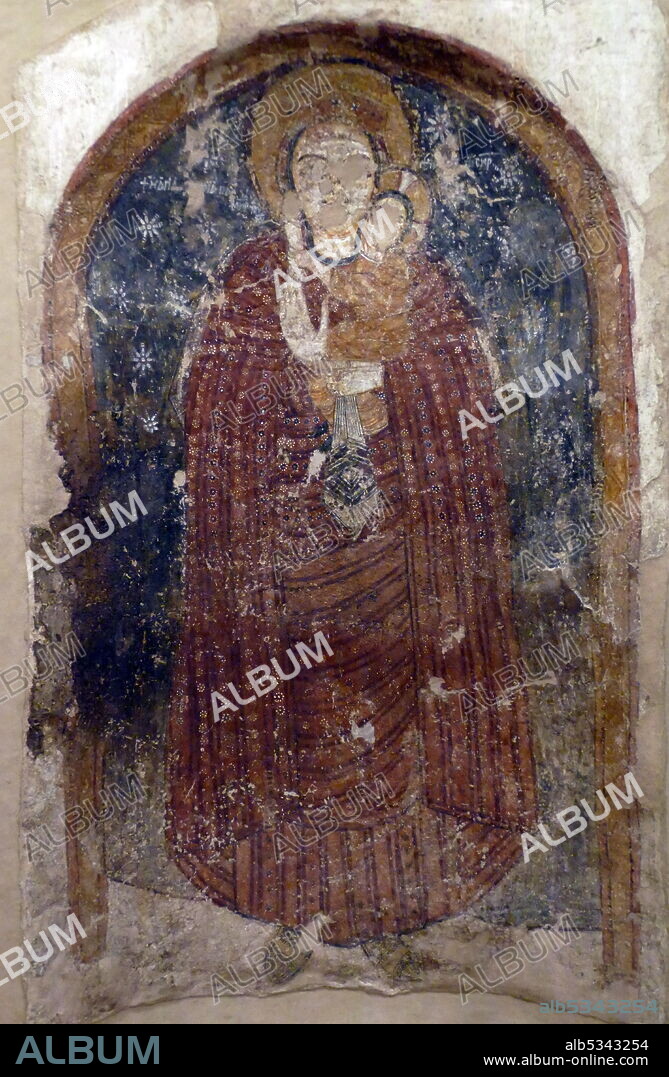 Painted wall frieze from Faras Cathedral, which dates to 7-10th century AD. Faras was a major city in Lower Nubia. The site of the city, on the border between modern Egypt and Sudan at Wadi Halfa Salient, was flooded by Lake Nasser in the 1960s and is now permanently underwater. Before this flooding, extensive archaeological work was conducted by a Polish archaeological team led by professor Kazimierz Michalowski. The city reached its height during the Christian period of Nubia..