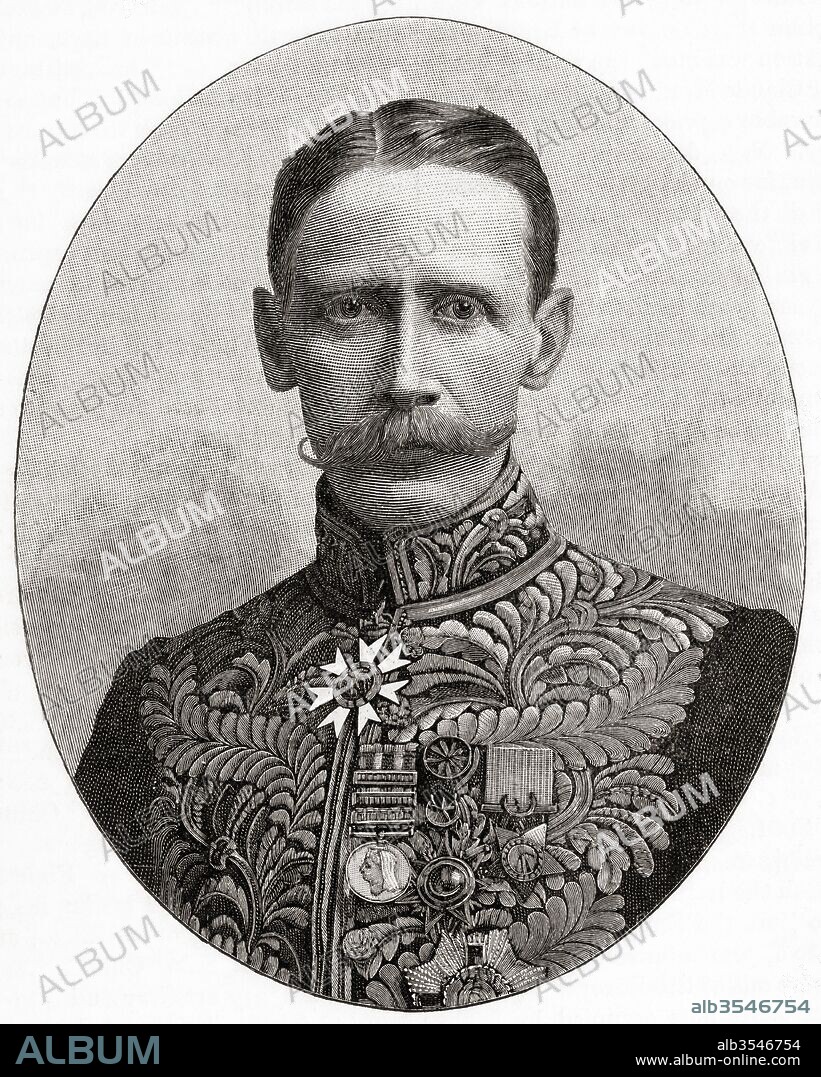 Colonel Sir Claude Maxwell MacDonald, 1852 – 1915. British diplomat. From The Century Edition of Cassell's History of England, published c. 1900.