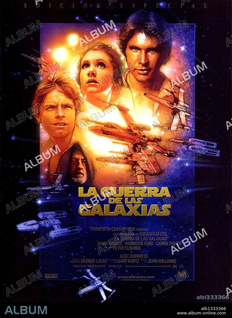 Poster de STAR WARS: EPISODIO IV-UNA NUEVA ESPERANZA, 1977 (STAR WARS: EPISODE IV-A NEW HOPE), dirigida por GEORGE LUCAS. Copyright LUCASFILM/20TH CENTURY FOX.