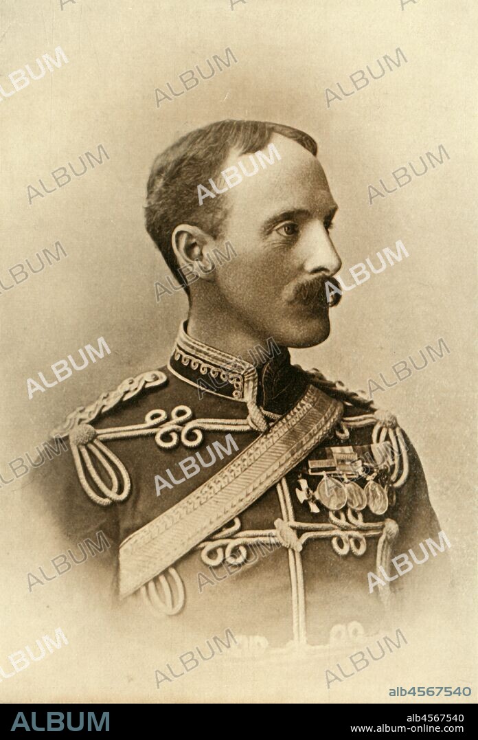 JOHNSTON & HOFFMANN. 'Major-General Ian Hamilton', 1901. Ian Hamilton (1853-1947) Scottish British Army General, with an extensive Imperial military career, wounded in action at the Battle of Majuba during the First Boer War and continued in command during the Second.  From "South Africa and the Transvaal War, Vol. V", by Louis Creswicke. [T. C. & E. C. Jack, Edinburgh, 1901].