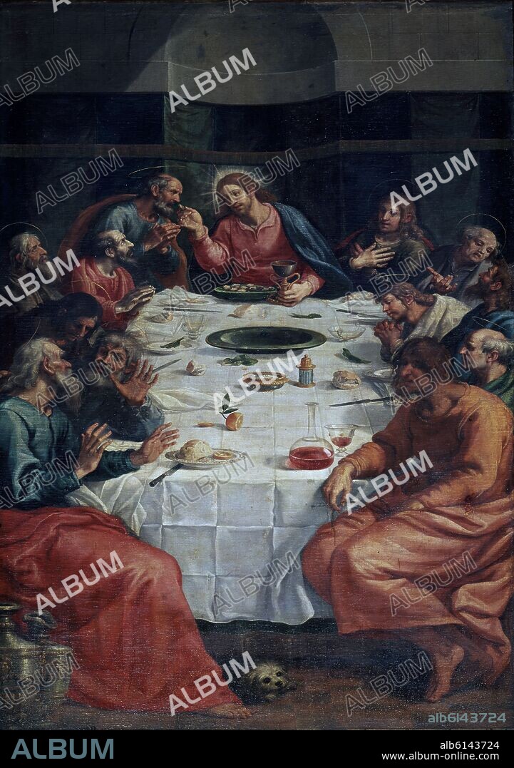 VICENTE CARDUCHO O VICENZO CARDUCCI (1576-1638). RETABLO DE LAS CARBONERAS - TABLA CENTRAL - SANTA CENA - SIGLO XVII.