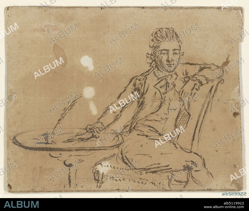 Artist: Major John Andre, British, 17511780, Self-Portrait, Oct. 1, 1780, Pen and brown ink, 10.2 × 13 cm (4 × 5 1/8 in.), Made in United Kingdom, British, 18th century, Works on Paper - Drawings and Watercolors.
