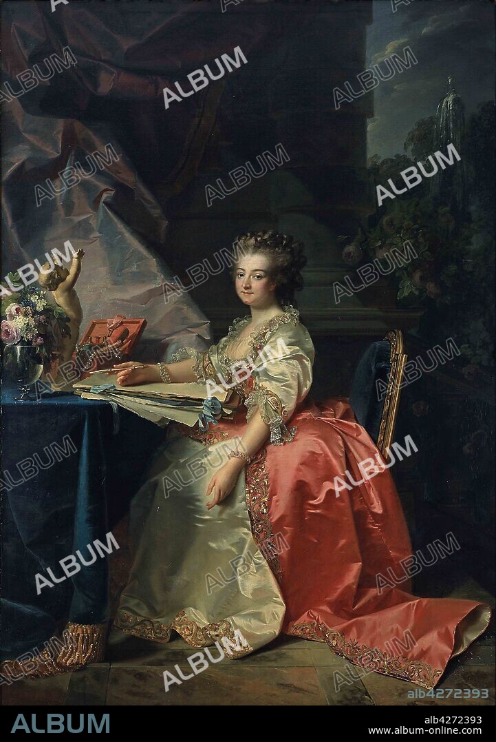 JEAN LAURENT MOSNIER. Portrait of Marie Louise of Savoy (1749-1792), Princess of Lamballe.