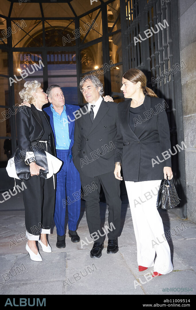 Hubertus von Hohenlohe, Simona Gandolfi, Lapo Elkann, Joana Lemos attends Ira von Furstenberg Mass Funeral at San Francisco el Grande Church on April 10, 2024 in Madrid, Spain.