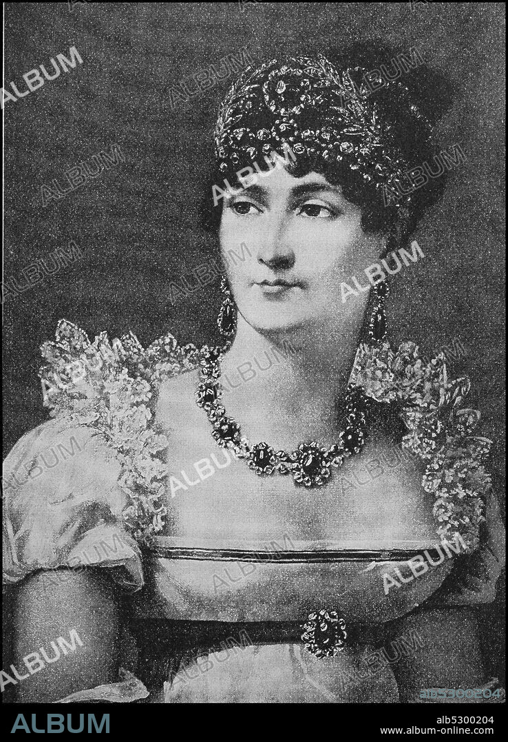 Joséphine de Beauharnais, Marie Josephe Rose de deashers de La Pagerie, June 23, 1763 - May 29, 1814 was when Napoleon's wife Empress of the French  /  Joséphine de Beauharnais, Marie Josephe Rose de Tascher de La Pagerie, 23. Juni 1763 - 29. Mai 1814, war als Ehefrau Napoleons Kaiserin der Franzosen, Historisch, historical, digital improved reproduction of an original from the 19th century / digitale Reproduktion einer Originalvorlage aus dem 19. Jahrhundert,.
