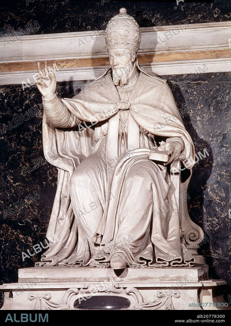 AMBROGIO BUONVICINO. TUMBA DEL PAPA URBANO VII BENDICIENDO - 1613 - BARROCO ITALIANO.