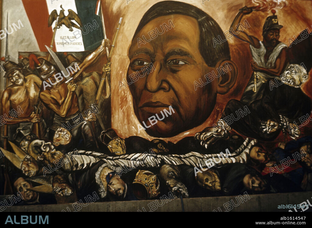 Benito Juarez and La Reforma by Jose Clemente Orozco, Mural, 1948, 1883-1949, Mexico, Mexico City, Chapultepec Castle, National History Museum.