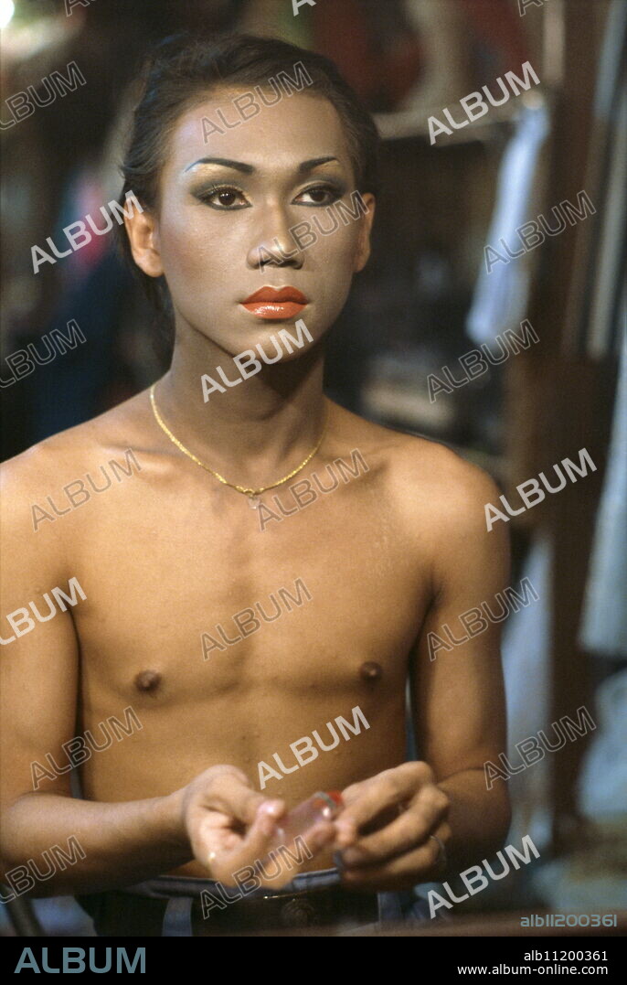 A gay boy preparing backstage for a show at the Rome Club Disco in Patpong in Bangkok, Thailand, Southeast Asia, Asia.