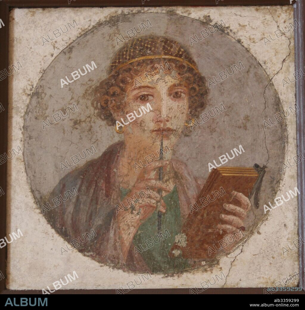 MASTER OF HERCULANEUM. A young woman with book and stylus (So-called Sappho).