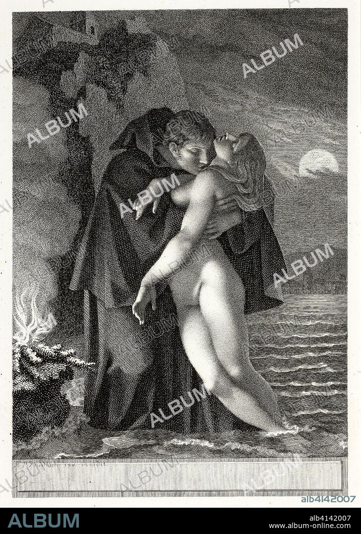 Phrosine and Mélidore. Pierre-Paul Prud'hon (French, 1758-1823); finished with engraving by Barthélemy Roger (French, 1767-1841). Date: 1797. Dimensions: 212 × 145 mm (image); 343 × 251 mm (plate); 292 × 213 mm (sheet). Etching, engraving, stipple, and roulette in black on ivory wove paper. Origin: France.