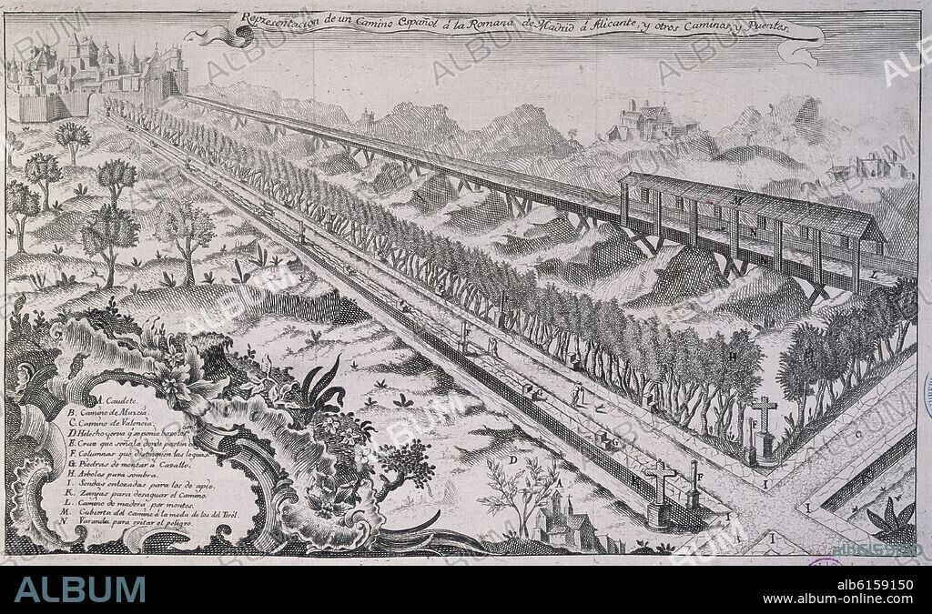 TOMAS MANUEL FERNANDEZ DE MESA (S XVIII). TRATADO LEGAL Y POLITICO DE CAMINOS PUBLICOS Y POSADAS - 1755 - GRABADO.