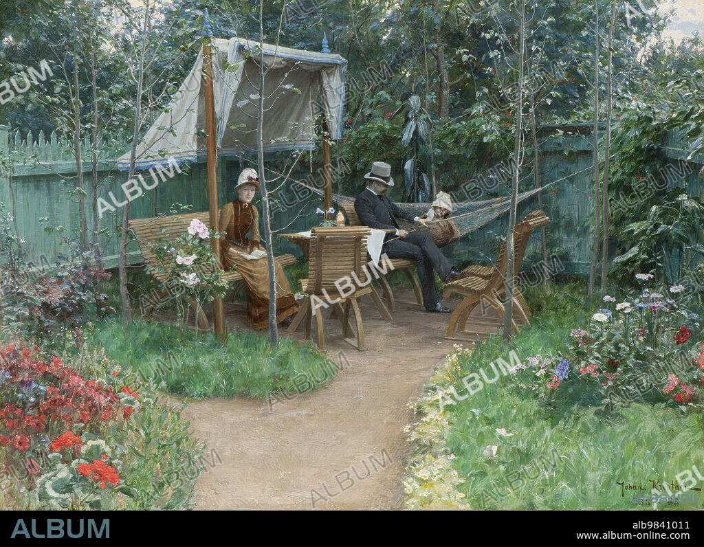 JOHAN KROUTHEN. Garden interior from Linköping, between 1887 and 1888.