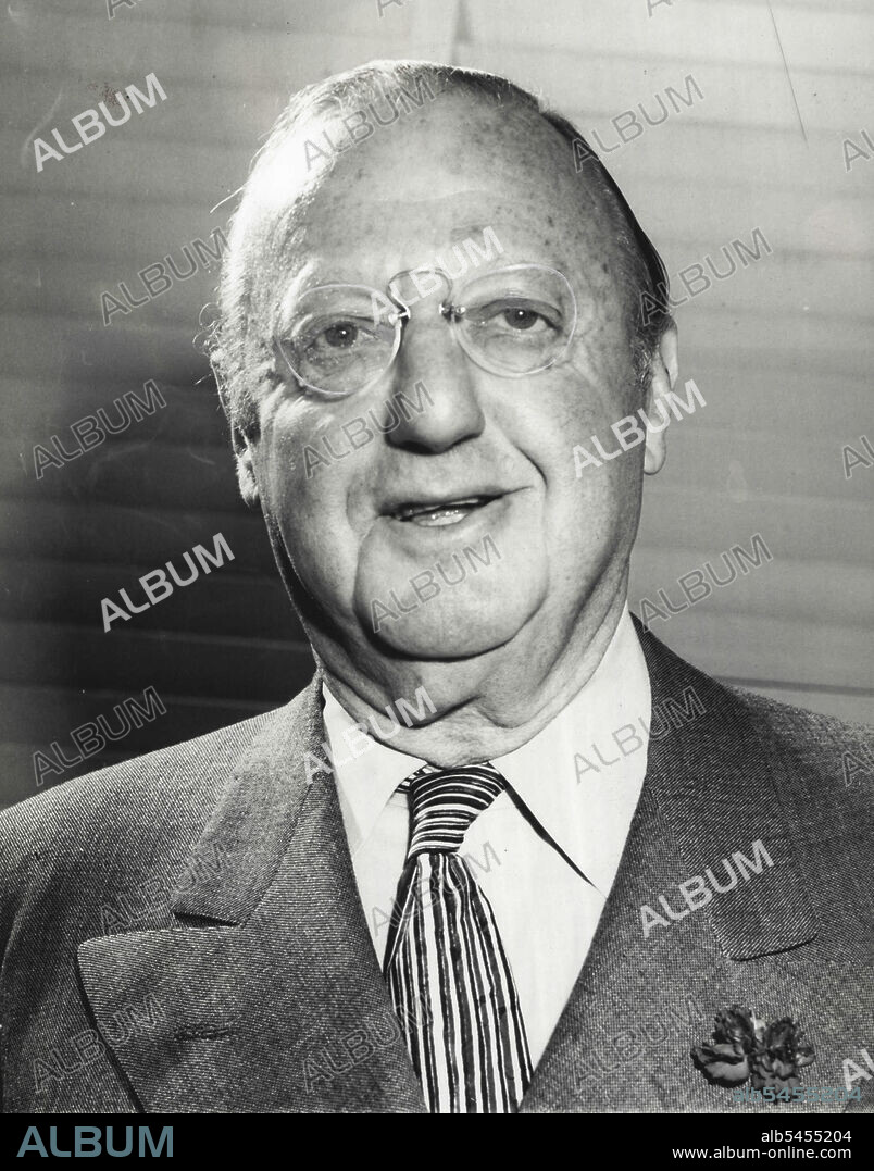 Jesse J. Lasky - Movie Producer.Born: San Francisco, Calif., Sept. 13, 1880.Educated: High School, San Francisco Reporter on San Francisco Newspaper; Gold Hunter, Nome, Alaska; leader Royal Hawaiian Band, Honolulu; began theatrical career as manager of Hermann the Magician Organizer, 1914, and later president of Jesse J. Lasky Feature Play Co., with studios at Hollywood, Calif. December 8, 1946. (Photo by Wide World Photos).