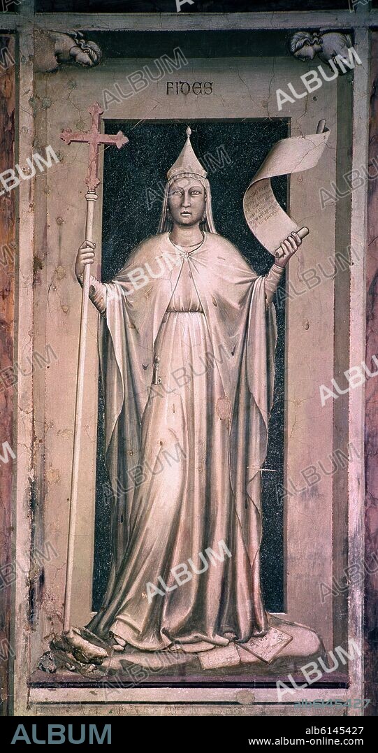 GIOTTO DE BONDONE (1266-1337). LAS SIETE VIRTUDES - 'LA FE' - 1302-1305 - FRESCO - TRECENTO ITALIANO - ESCUELA FLORENTINA.