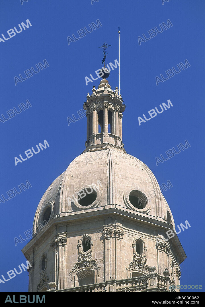 VENTURA RODRIGUEZ (1717-1785). TAMBOR OCTOGONAL CUPULA Y LINTERNA DE LA TORRE DE LA CATEDRAL DE MURCIA - S XVIII.