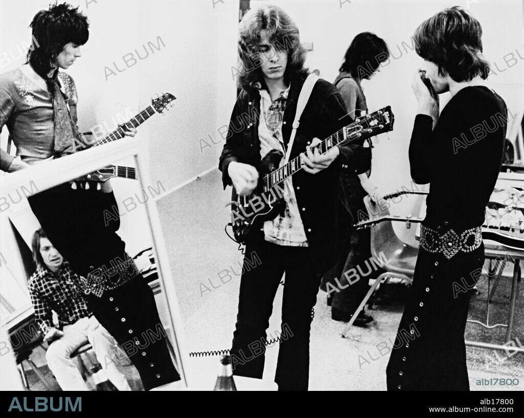 BILL WYMAN, CHARLIE WATTS, MICK JAGGER and MICK TAYLOR in GIMME SHELTER, 1970, directed by ALBERT MAYSLES and DAVID MAYSLES. Copyright 20TH CENTURY FOX.