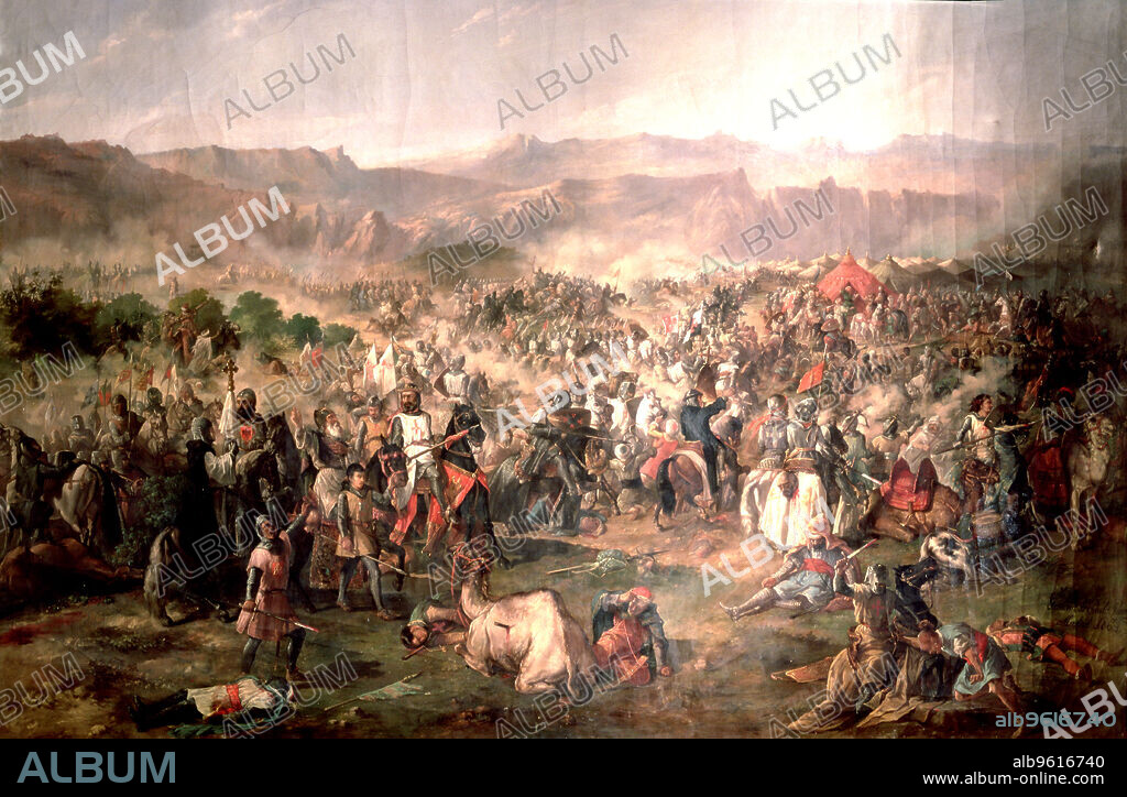 Battle of Las Navas de Tolosa (1212), oil Painting, 19th century.
