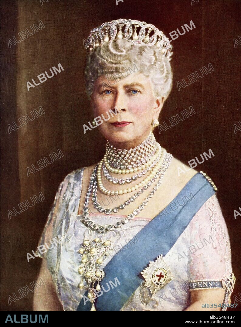 Queen Mary, consort of King George V, Mary of Teck, Victoria Mary Augusta Louise Olga Pauline Claudine Agnes, 1867 to 1953.