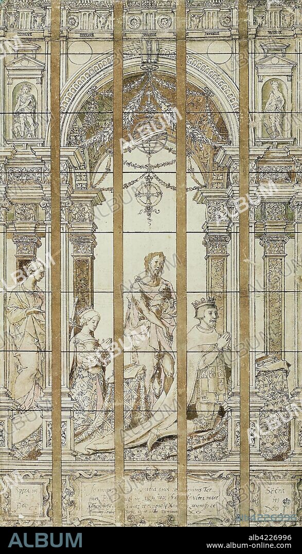 PIETER COECKE VAN AELST. 'Juan III of Portugal and Catherine of Austria with St John the Baptist and St Catherine of Alexandria'. The Netherlands. The Netherlands, 1541-1542. Dimensions: 55x31,5 cm.