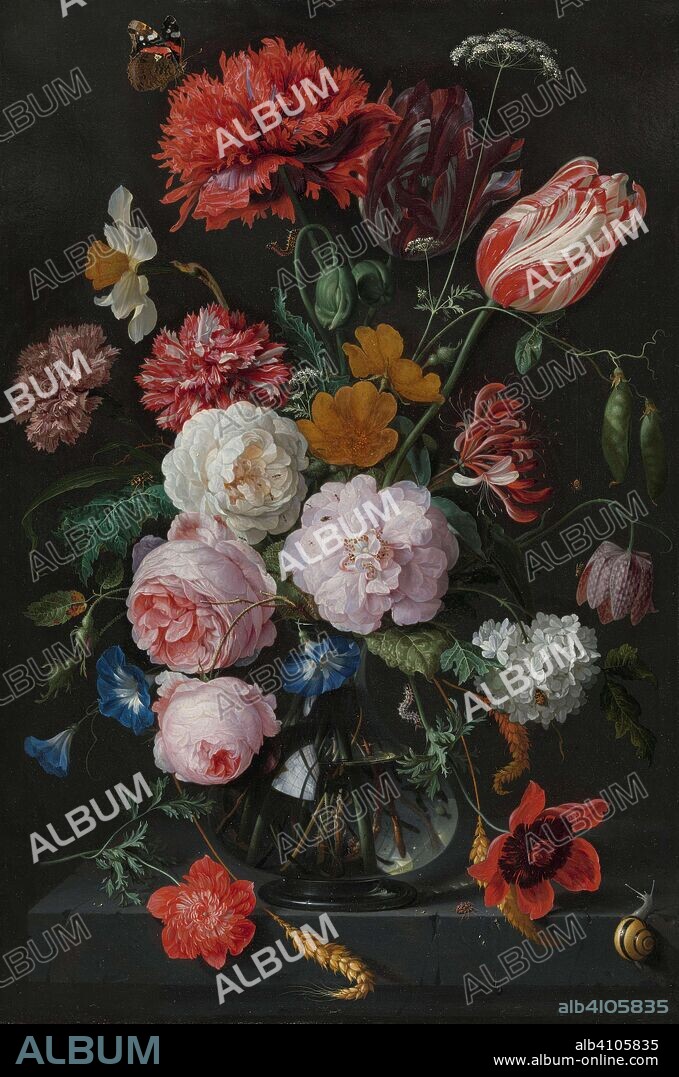 JAN DAVIDSZ. DE HEEM and RACHEL RUYSCH (REJECTED ATTRIBUTION). Still Life with Flowers in a Glass Vase. Dating: 1650 - 1683. Measurements: h 54.5 cm × w 36.5 cm; d 7.8 cm.