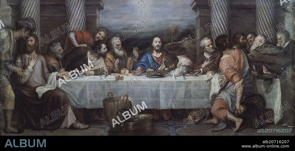 TIZIANO VECELLIO DE GREGORIO-TICIANO-. ULTIMA CENA 1563-1566 - O/L 208x463 - RENACIMIENTO ITALIANO.