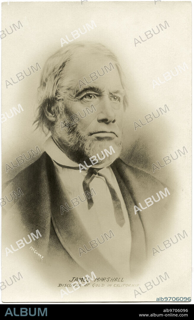 James Wilson Marshall (1810-1885), Discovered Gold on the American River, California on January 24, 1848, the impetus for the California Gold Rush, Portrait, 1880.