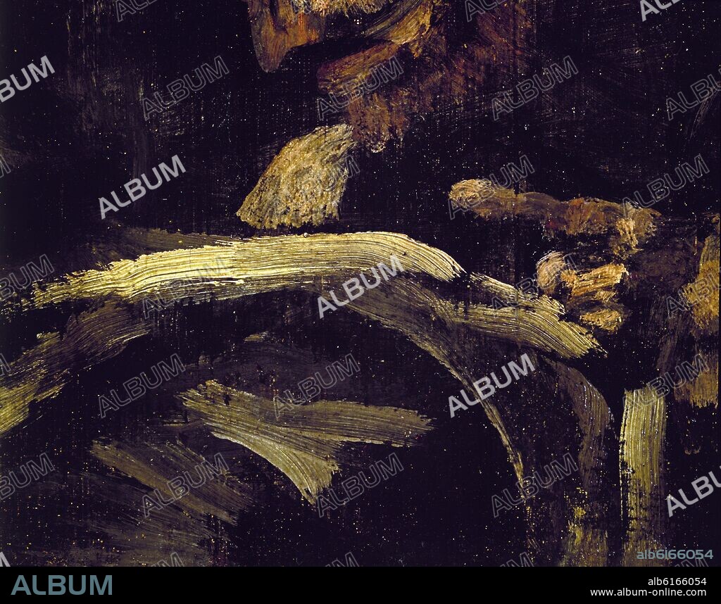 FRANCISCO DE GOYA. DOS VIEJOS COMIENDO - DETALLE DE LA CUCHARA - QUINTA DEL SORDO - 1821/1823 - O/L - NP 762 - PINTURAS NEGRAS - CONJUNTO 3401.