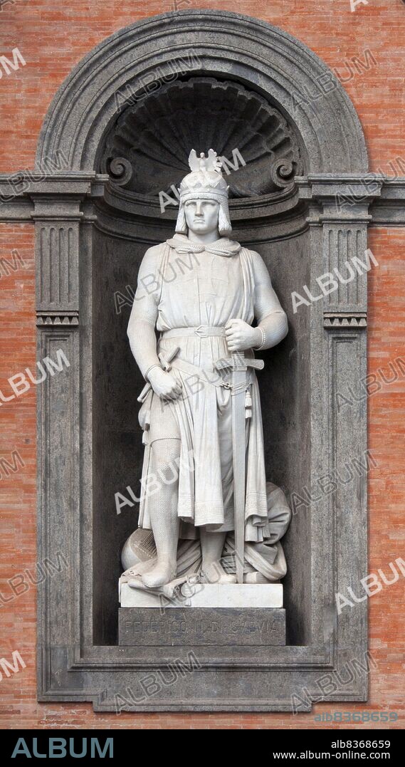 Frederick II (1194-1250) was the son of Emperor Henry VI, and was only an infant when crowned King of Sicily by his mother in 1198. When his mother died the same year, he was given to Pope Innocent III, who became his guardian.<br/><br/>. When Frederick came of age in 1208, he asserted his power over Sicily. Emperor Otto IV invaded Italy in 1209, hoping to conquer Sicily and bring Frederick to heel, but in 1211, Frederick was elected in absentia as King of Germany by various imperial princes fed up with Otto's rule. Frederick entered Germany with a small army and was formally crowned King of Germany in 1212. He became undisputed ruler in 1215 after Otto's abdication, and was crowned Holy Roman Emperor in 1220.<br/><br/> . Frederick fought often with the papacy, and was excommunicated four times, even once being called an Antichrist. He became King of Jerusalem in 1225 through the Sixth Crusade, marrying Yolande of Jerusalem, heiress to the Kingdom of Jerusalem. Frederick spoke six languages and was an avid patron of science and the arts, as well as a religious sceptic. He was the first king to explicitly outlaw trials by ordeal, considering them irrational. He fell ill and died peacefully in 1250, the Hohenstaufen dynasty perishing very soon afterwards.