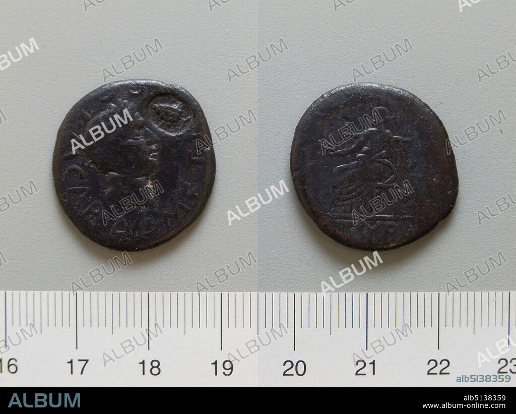 Ruler: Domitian, Emperor of Rome, A.D. 5196, ruled 8196, Mint: Tyra, Coin of Domitian, Emperor of Rome from Tyra, 8196, Copper, 6.39 g, 7:00, 23 mm, Made in Tyra, Sarmatia, Greek, 1st century, Numismatics.