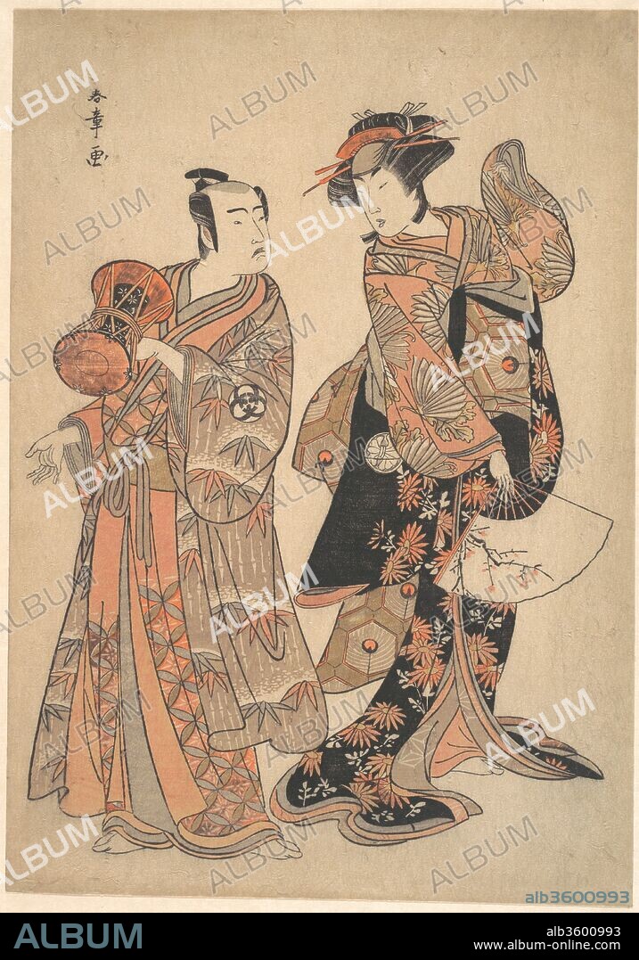 The Third Segawa Kikunojo as Ochiyo and Bando Mitsugoro as Hanbei. Artist: Katsukawa Shunsho (Japanese, 1726-1792). Culture: Japan. Dimensions: 12 1/8 x 8 3/4 in. (30.8 x 22.2 cm). Date: 5th month, 1781.