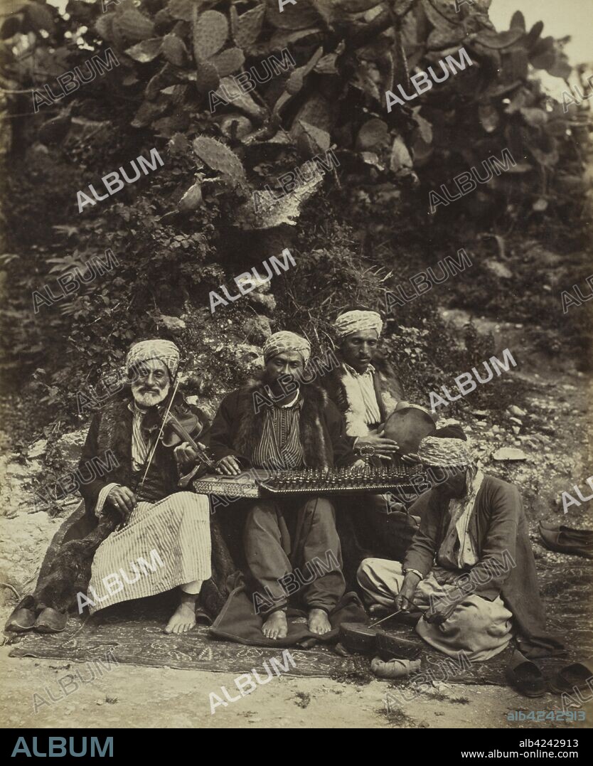 Arab Musicians, 1864. Ludovico Wolfgang Hart (British). Albumen print from wet collodion negative; image: 21.9 x 17.9 cm (8 5/8 x 7 1/16 in.); matted: 50.8 x 40.6 cm (20 x 16 in.).