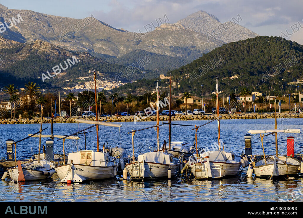 traditional fishing boats - Llauts-, port of Andratx, Mallorca, balearic islands, spain, europe.