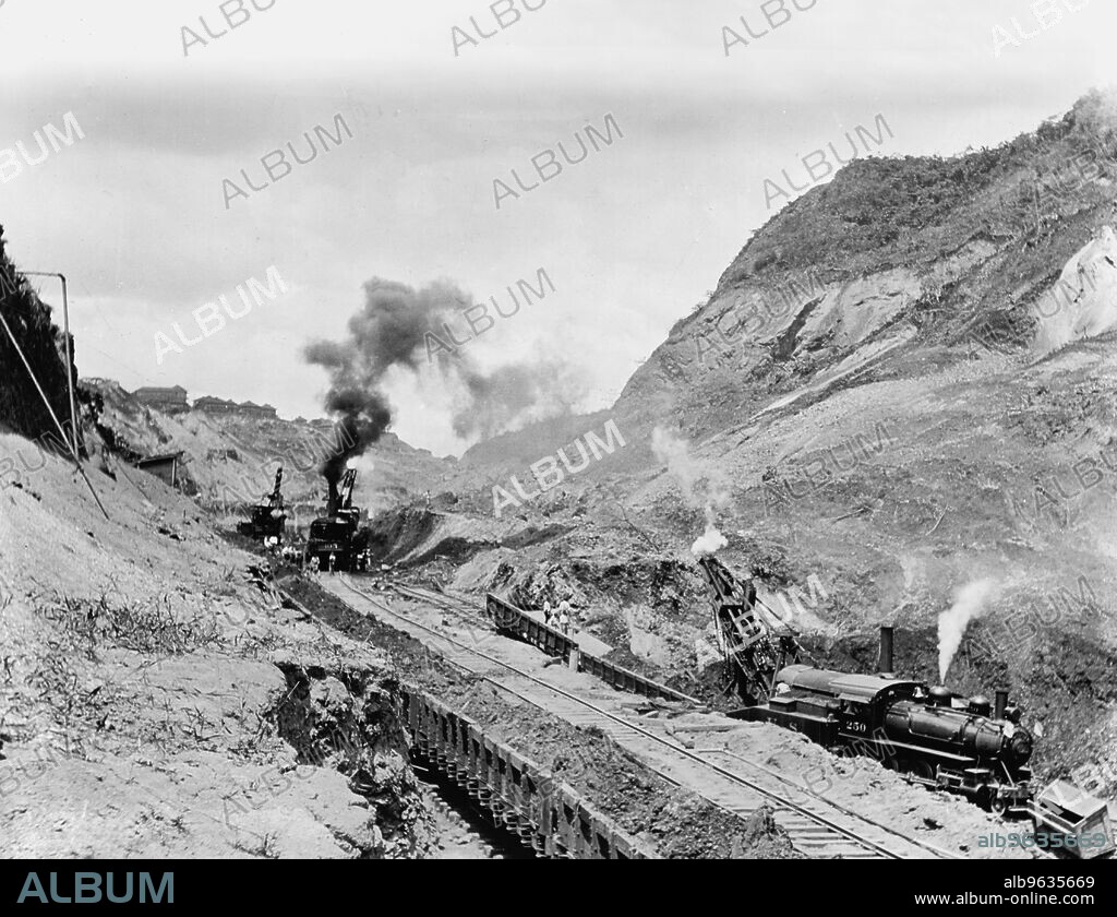 Famous Cucaracha slide, Panama Canal, c.between 1910 and 1914.