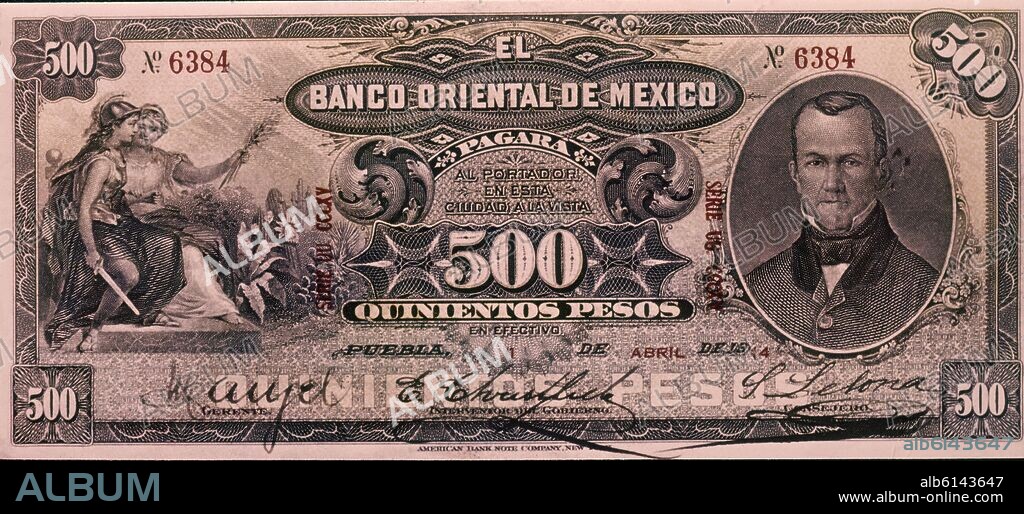 BILLETE DE 500 PESOS MEXICANOS.