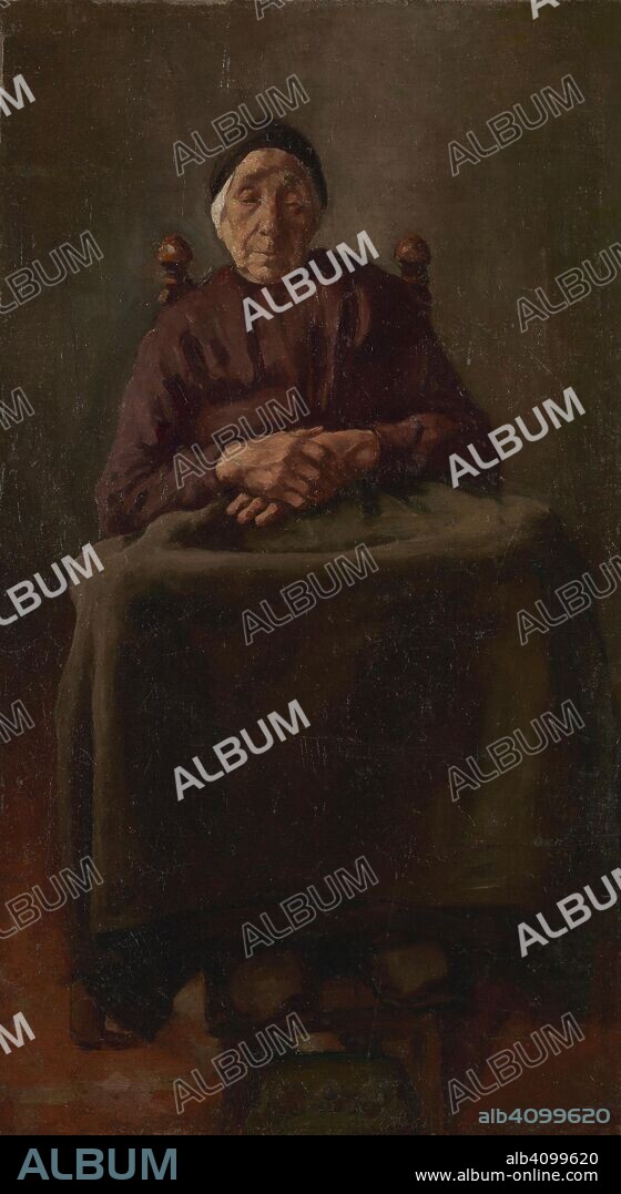 ANTHON VAN RAPPARD. Old Drenthe Woman. Date: 1882-1883. Dimensions: 90 cm x 50.5 cm, 104 cm x 65 cm.