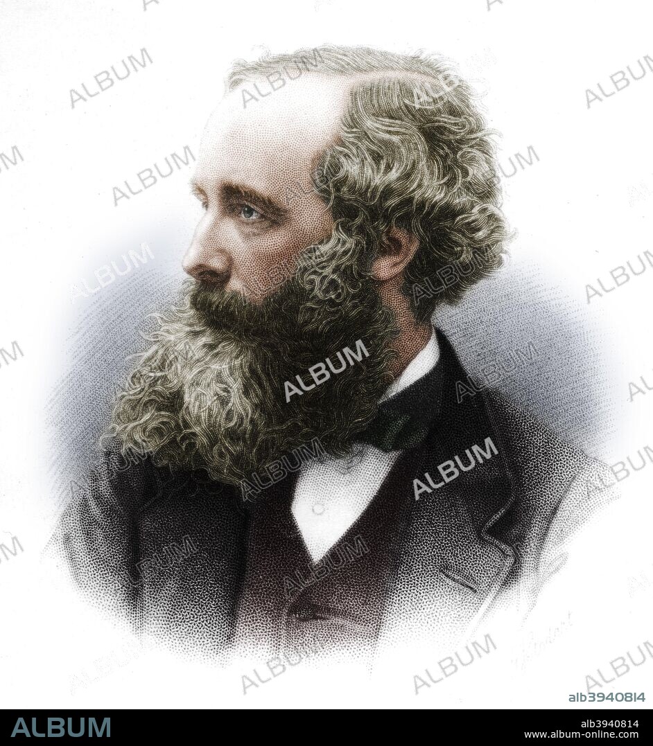 James Clerk Maxwell (1831-1879). Scottish theoretical physicist. From Campbell & Garnett The Life of James Clerk Maxwell, 1882. (Colorised black and white print).