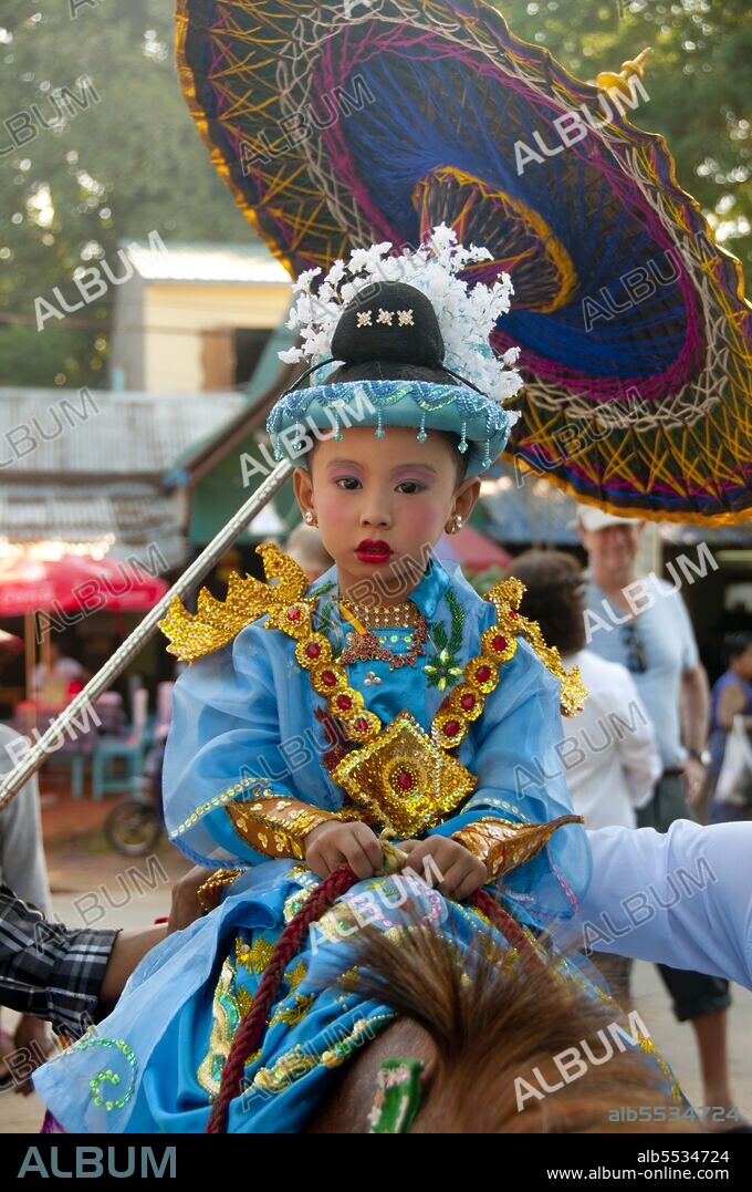 Shinbyu is the Burmese term for a novitiation ceremony (pabbajja) in the tradition of Theravada Buddhism, referring to the celebrations marking the samanera ordination of a boy under the age of 20. Allowing a son to spend some time however short it may be, in a Buddhist monastery is regarded by most Buddhists as the best religious gift that his parents can give him and it is believed to have a lasting effect on his life.