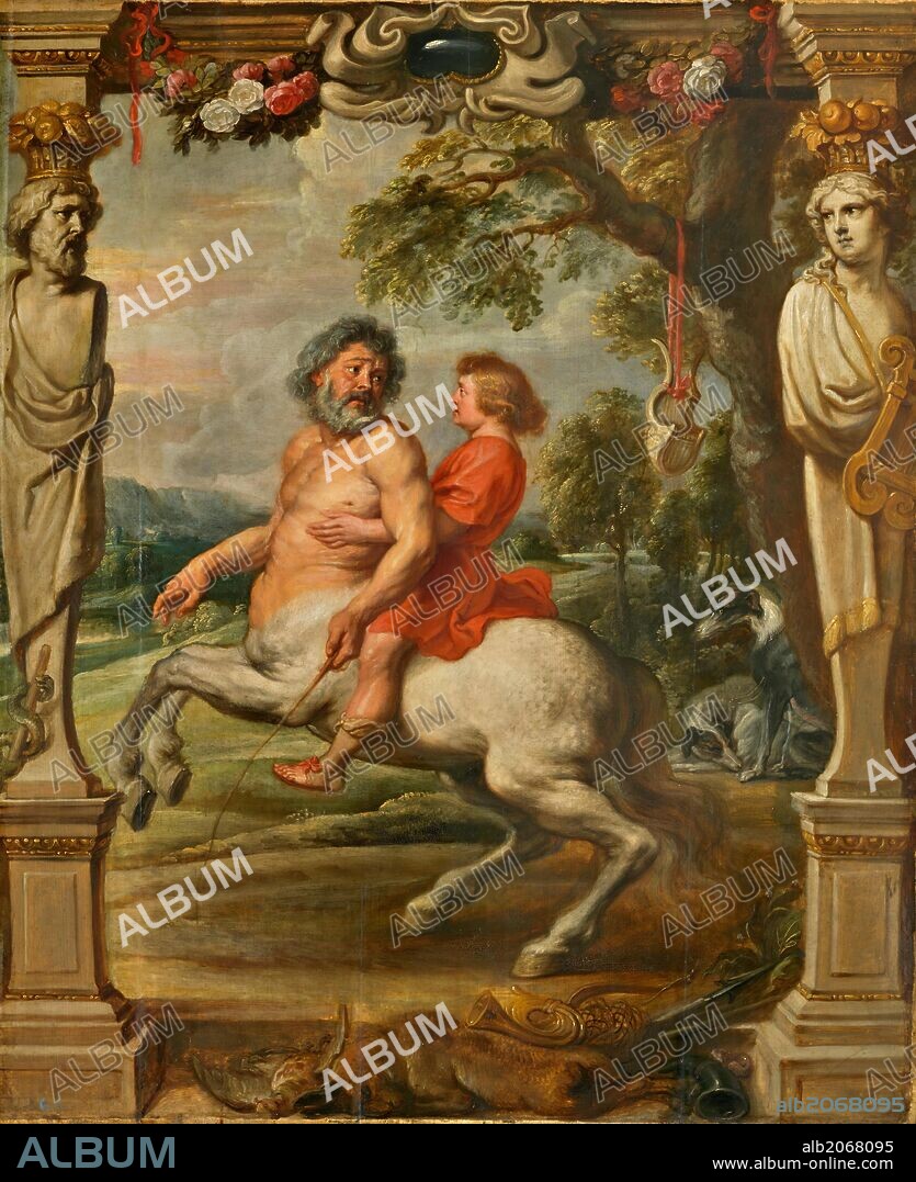 PETER PAUL RUBENS (and workshop). Pedro Pablo Rubens (and workshop) / 'The Education of Achilles', 1630-1635, Flemish School, Oil on panel, 109 cm x 88,9 cm, P02454.